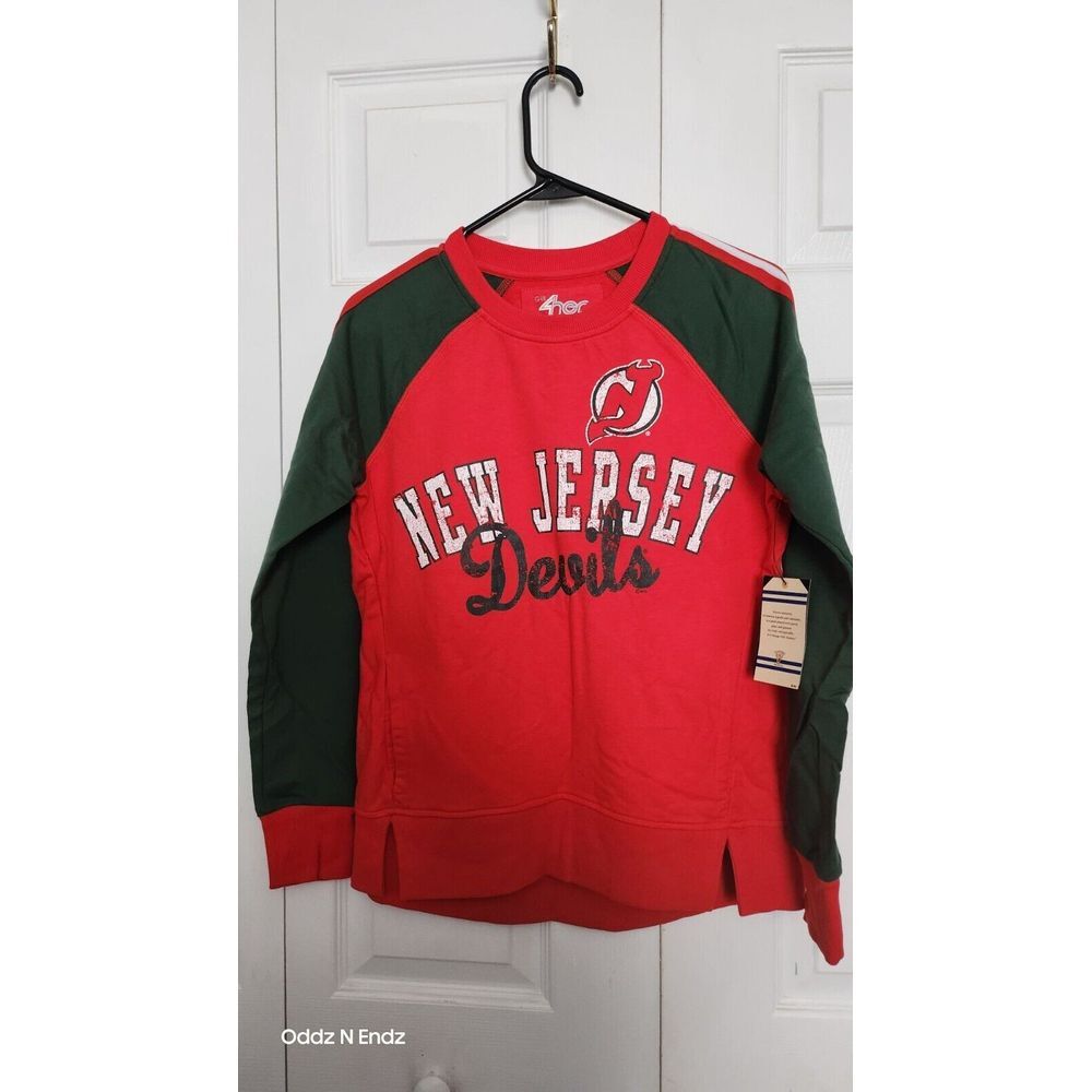 Vintage NHL Hockey New Jersey Devils Womens Raglan Sweatshirt Size‎ S - Picture 9 of 11